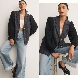 Maeve Mixed Media Relaxed Jacket